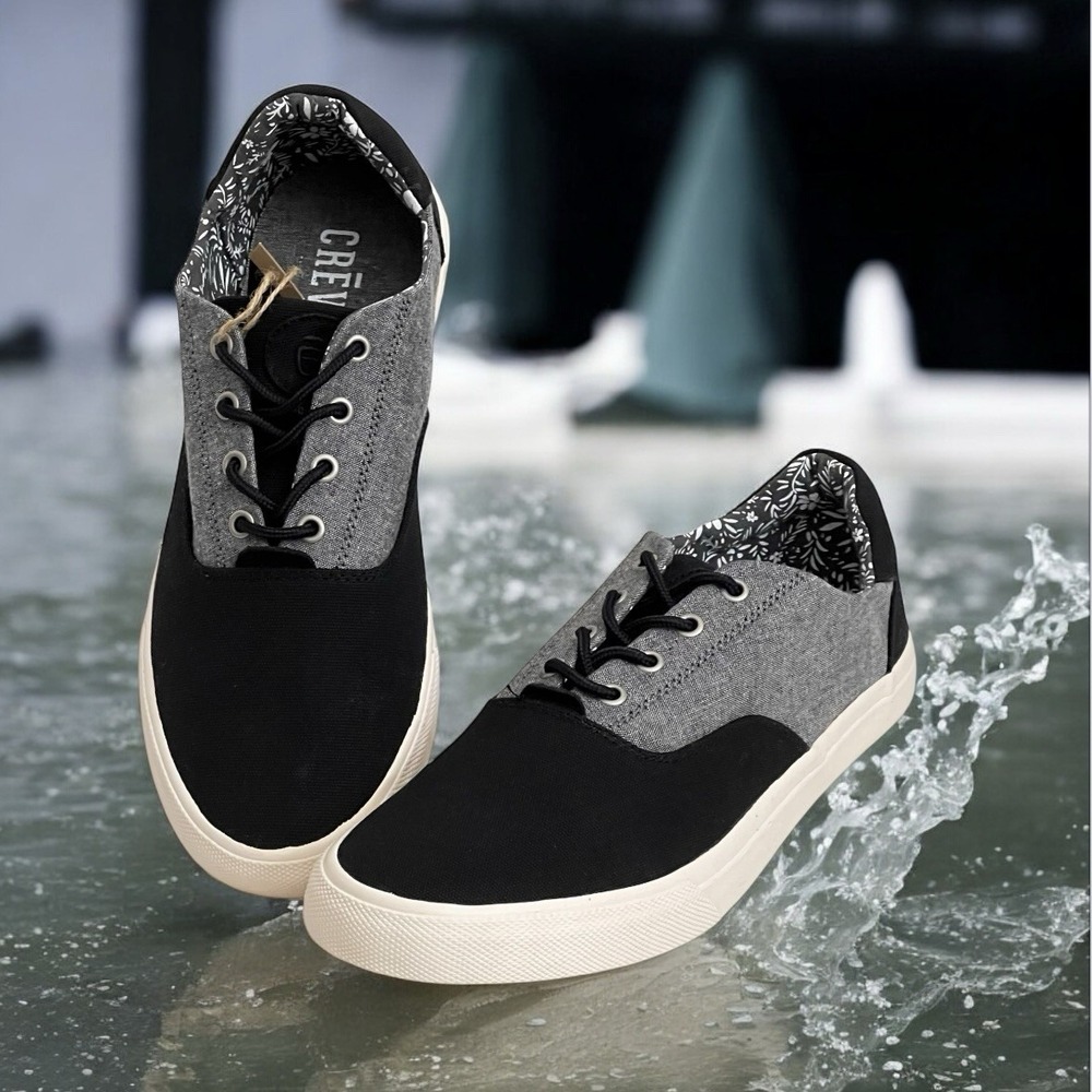 Crevo Sneakers Sz 11 Tiller Casual Black Gray Comfort Shoes Memory Foam Men